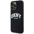 DKNY Case Liquid Silicone White Printed Logo MagSafe iPhone 15 Pro Black