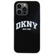 DKNY Case Liquid Silicone White Printed Logo MagSafe iPhone 15 Pro Black