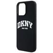DKNY Case Liquid Silicone White Printed Logo MagSafe iPhone 15 Pro Black