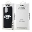 DKNY Case Liquid Silicone White Printed Logo MagSafe iPhone 15 Pro Black