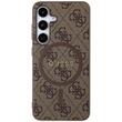 Guess Husa 4G Leather Metal Logo MagSafe Samsung Galaxy S24 Maro