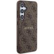 Guess Husa 4G Leather Metal Logo MagSafe Samsung Galaxy S24 Maro