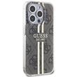 Custodia Guess 4G Gold Stripe per iPhone 15 Pro marrone