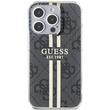 Guess Husa 4G Gold Stripe iPhone 15 Pro Negru