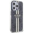 Guess Husa 4G Gold Stripe iPhone 15 Pro Negru