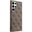 Custodia Guss 4G con logo in metallo dorato per Samsung Galaxy S23 Ultra Marrone