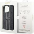 Coque Guess 4G Rayures Imprimées MagSafe iPhone 15 Pro Noir