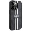 Coque Guess 4G Rayures Imprimées MagSafe iPhone 15 Pro Noir