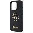 Guess Funda Fija Glitter 4G Metal Logo iPhone 16 Pro Negra