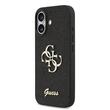 Funda Guess con purpurina fija 4G y logotipo metálico para iPhone 17, color negro