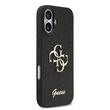 Funda Guess con purpurina fija 4G y logotipo metálico para iPhone 17, color negro