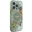 Guess Husa Flower & Tonal Circle MagSafe iPhone 16 Pro Max Verde