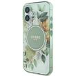 Guess Husa Flower & Tonal Circle MagSafe iPhone 16 Verde
