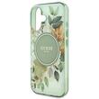 Guess Husa Flower & Tonal Circle MagSafe iPhone 16 Verde
