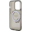 Guess Case Flowers Ring Logo Glossy MagSafe iPhone 15 Pro Schwarz