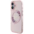 Guess Case Flowers Ring MagSafe iPhone 16 Rosa