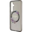 Guess Husa Flowers Wreath MagSafe Samsung Galaxy S24 Noir