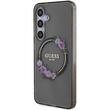 Guess Husa Flowers Wreath MagSafe Samsung Galaxy S24 Noir