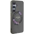 Guess Husa Flowers Wreath MagSafe Samsung Galaxy S24 Noir