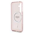 Guess Hoesje Glitter Cirkel Klassiek Logo MagSafe Samsung Galaxy S25 Roze