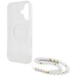Guess Husa Glitter MagSafe Beads Strap iPhone 16 Transparent