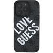 Étui Guess en cuir 4G avec logo Big Love MagSafe pour iPhone 16 Pro Noir