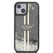 Custodia Guess Liquid Glitter Gold Stripe per iPhone 15 nera