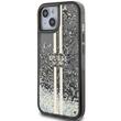 Custodia Guess Liquid Glitter Gold Stripe per iPhone 15 Plus nera