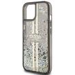 Custodia Guess Liquid Glitter Gold Stripe per iPhone 15 Plus nera