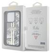 Custodia Guess Liquid Glitter Gold Stripe per iPhone 15 Pro nera