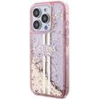 Custodia Guess Liquid Glitter Gold Stripe iPhone 15 Pro Rosa