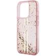 Custodia Guess Liquid Glitter Gold Stripe iPhone 15 Pro Rosa