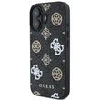 Coque Guess PU 4G Peony MagSafe pour iPhone 16, noire