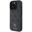 Guess Case PU 4G Kleines Metalllogo MagSafe iPhone 16 Pro Grau