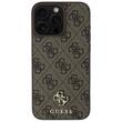Guess Case PU 4G Kleines Metalllogo MagSafe iPhone 16 Pro Braun