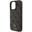 Guess Case PU 4G Kleines Metalllogo MagSafe iPhone 16 Pro Max Braun