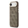 Custodia Guss in pelle PU 4G con cornice dorata e MagSafe per iPhone Air Marrone