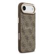 Custodia Guss in pelle PU 4G con cornice dorata e MagSafe per iPhone Air Marrone