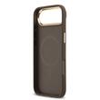 Custodia Guss in pelle PU 4G con cornice dorata e MagSafe per iPhone Air Marrone