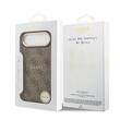 Custodia Guss in pelle PU 4G con cornice dorata e MagSafe per iPhone Air Marrone