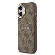 Guess Hoesje PU Leer 4G Goud Frame MagSafe iPhone 17 Bruin