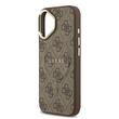 Guess Hoesje PU Leer 4G Goud Frame MagSafe iPhone 17 Bruin