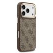 Custodia Guss in pelle PU 4G con cornice dorata MagSafe per iPhone 17 Pro marrone