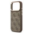 Custodia Guss in pelle PU 4G con cornice dorata MagSafe per iPhone 17 Pro marrone