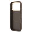 Custodia Guss in pelle PU 4G con cornice dorata MagSafe per iPhone 17 Pro marrone