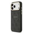 Custodia Guss in pelle PU 4G con cornice dorata MagSafe per iPhone 17 Pro nero