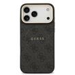 Custodia Guss in pelle PU 4G con cornice dorata MagSafe per iPhone 17 Pro nero