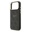 Custodia Guss in pelle PU 4G con cornice dorata MagSafe per iPhone 17 Pro nero