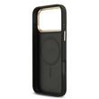 Custodia Guss in pelle PU 4G con cornice dorata MagSafe per iPhone 17 Pro nero