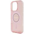 Coque Guess avec anneau strass MagSafe pour iPhone 16 Pro Rose
